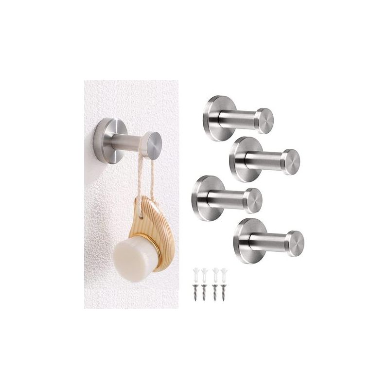 Taishengda – 4 Stück Edelstahlhaken, 50 Mm Handtuchhaken, Kleiderhaken, 304 Edelstahl-kleiderhaken, Geeignet Für Die Montage In Küche, Bad Und