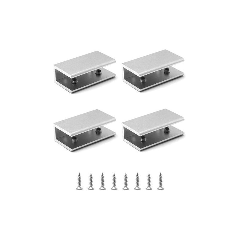 Taishengda-set Mit 4 Rechteckigen Glasklemmen, Aluminium-regalträger Für 10-12 Mm Glas, Für Fenstergeländer, Treppenhaus, Badezimmer, Mit Schrauben Und Schraubendreher.