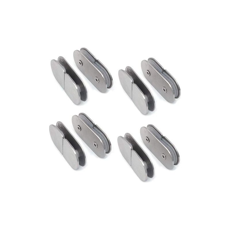 Taishengda – Set Mit 8 Glasklemmen Aus Edelstahl 304 (180°-winkel), Zur Unterstützung Von Glasregalen, Geeignet Für 8–12 Mm Dicke Glasscheiben, Gebürstete Oberfläche