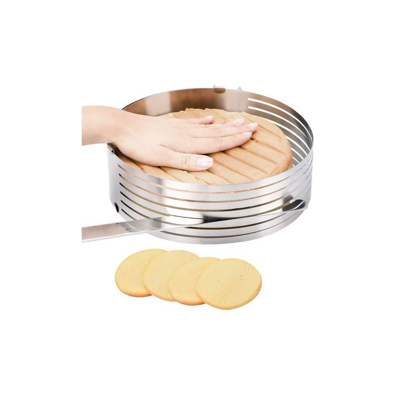 Taishengda - Verstellbarer Tortenring (23 Bis 30 Cm), Runder Biskuitkuchenausstecher Aus Edelstahl, Ausziehbare Gebäckform Zum Schneiden Von Biskuitkuchen In Gleichmäßige Schichten