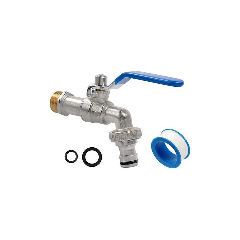 Taishengda – 1/2"-gartenwasserhahn Für Den Außenbereich – Hochwertiger Gartenwasserhahn, Frostbeständig Bis -10 °c, Hitzebeständig Bis 120 °c, Rostfrei, Geeignet Für Garten, Waschmaschine Und Regenwas