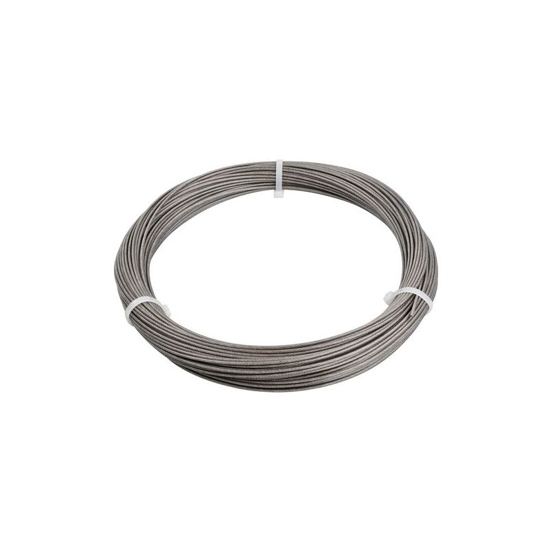 Taishengda-50m Drahtseil, 2 Mm Pvc-ummanteltes Edelstahlseil 304, Extra Starke 7x7 Edelstahl-wäscheleine, Stahlseil Für Gardinen, Aufhängedraht Für Bilderrahmen, Spiegel, Garten, Heimwerkerbedarf