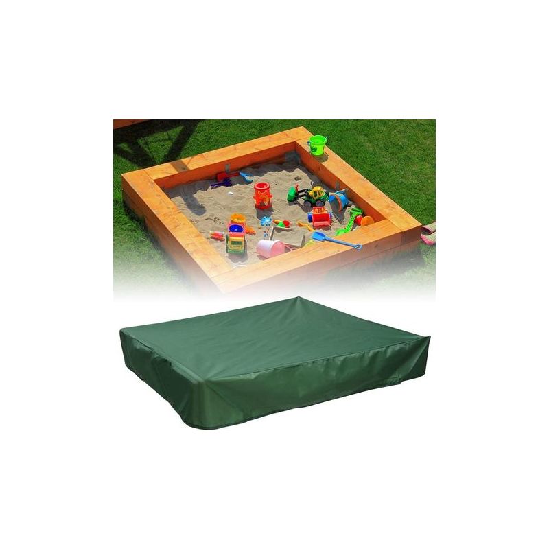 Taishengda Sandkastenabdeckung 150x150 Cm Wasserdicht Uv-schutz 70% Abdeckung Für Oxford Sandkasten Mit Kordelzug, Grün (150x150 Cm)