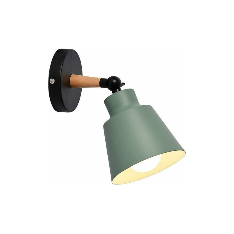 Taishengda - Moderne Skandinavische Wandleuchte Für Den Innenbereich Aus Holz Und Eisen, Wandleuchte Für Schlafzimmer, Nachttisch, Wohnzimmer, Badezimmer, Küche, Wanddekoration, E27 (grün)