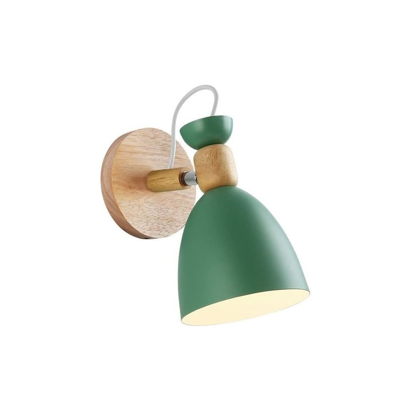 Taishengda Retro-wandleuchte Aus Metall Und Holz, Fassung E27 – Schlichte, Kreative Wandleuchte – Für Esszimmer, Wohnzimmer, Schlafzimmer, Restaurant, Flur – Modern – Grün