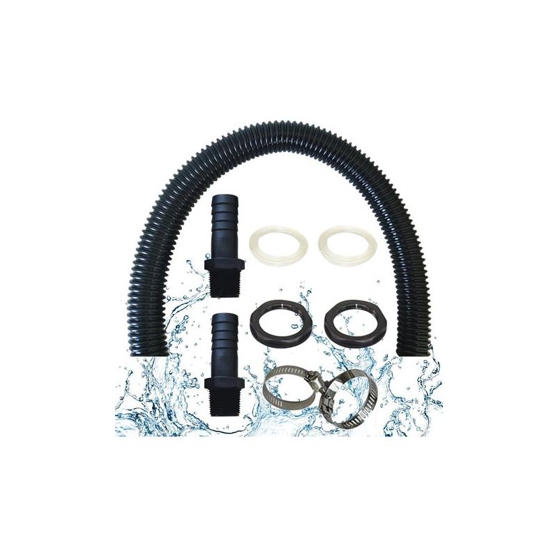 Taishengda - Regenwassernutzungssystem-verbindungsrohr, Inklusive 2 Rohrverbindern Mit Kontermuttern - Anschlussset Für Regentonnen (50 Cm)