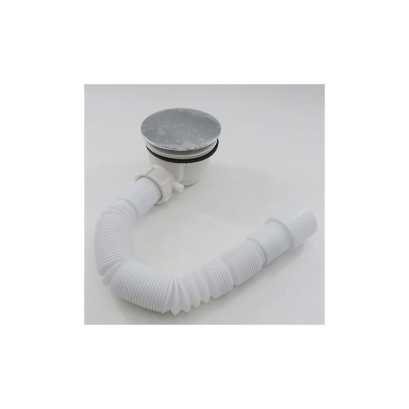 Taishengda – Duschwannen-set – Extraflaches Chrom-ablaufsystem Ø 90 Mm + Ablaufbogen + Flexibler Schlauch