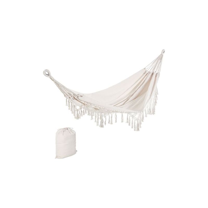 Taishengda Extra-große Reisehängematte 288 X 150 Cm – 65 % Baumwolle, 35 % Polyester – Max. Belastung 150 Kg – Inklusive Tragetasche