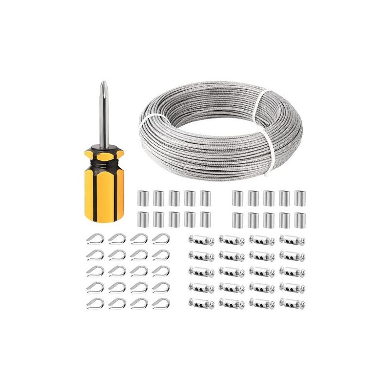 Taishengda – 3 Mm Pvc-ummanteltes Drahtseil, 100 M – Edelstahl 304 – Korrosionsbeständig – Für Geländer Und Beleuchtungsträger