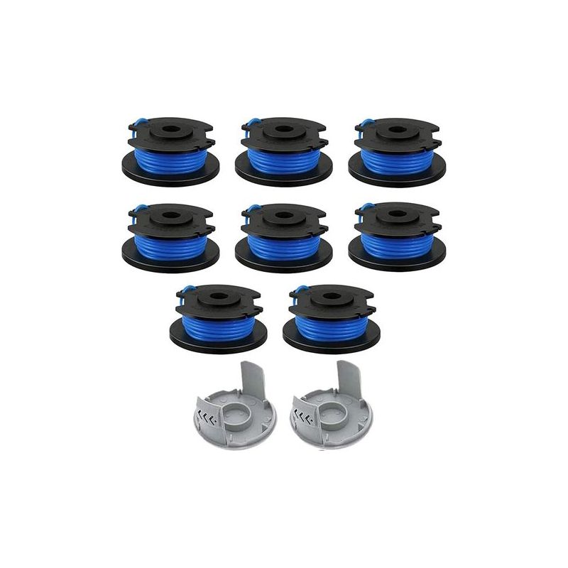 Taishengda 10-teiliges Ersatzspulen-set Für Freischneider, Trimmerfadenspule, Kompatibel Mit Ryobi One+ Ac14rl3a-18v 24v 40v, Akku-trimmerfaden 3,35 M, 8 Spulen + 2 Trimmerkappen