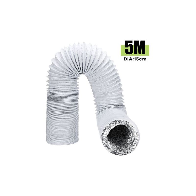 Taishengda - 15 Cm X 5 M Flexibler Abluftschlauch - Pvc Und Aluminium - Korrosionsbeständig - Für Industrielle Lüftung Und Klimaanlagen