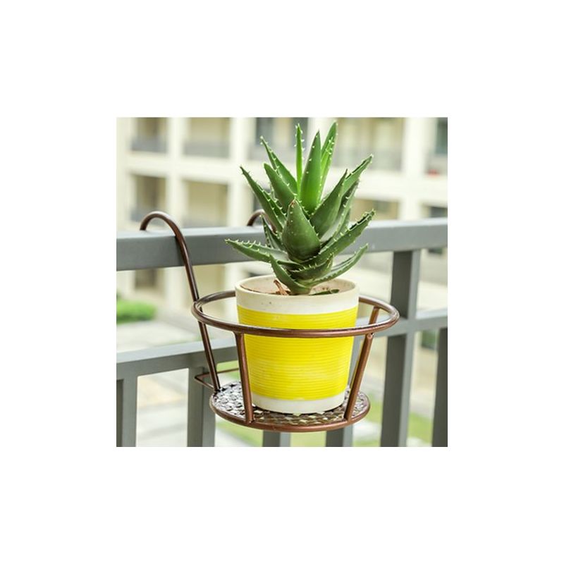 Taishengda – Set Mit 2 Schmiedeeisernen Hängekörben Für Blumentöpfe – Für Terrasse, Balkon, Veranda Oder Zaun – Bronze