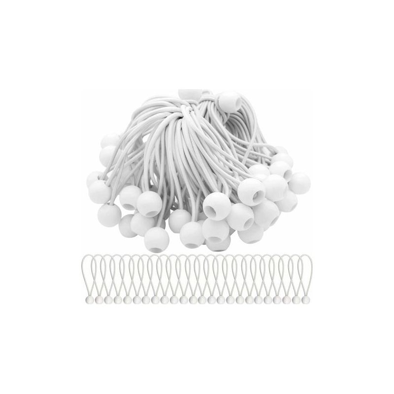 Taishengda - Packung Mit 40 Elastischen Bungee-seilen, 150 Mm - 300 Mm Dehnbarkeit - Hochwertiger Gummi - Kunststoffkugeln Für Planen Und Zelte