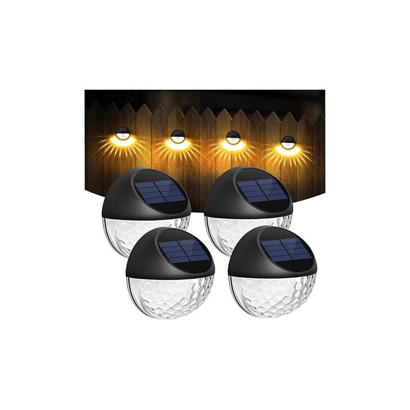 Taishengda Solarlampe – 4er-set Led-solar-wandleuchten, Außenwandleuchte, Ip65 Wasserdicht, Dekorative Wandbeleuchtung, Warmweißes Licht, Zaunlampe, Wand, Terrasse, Garten, Eingangstor, Treppenhaus