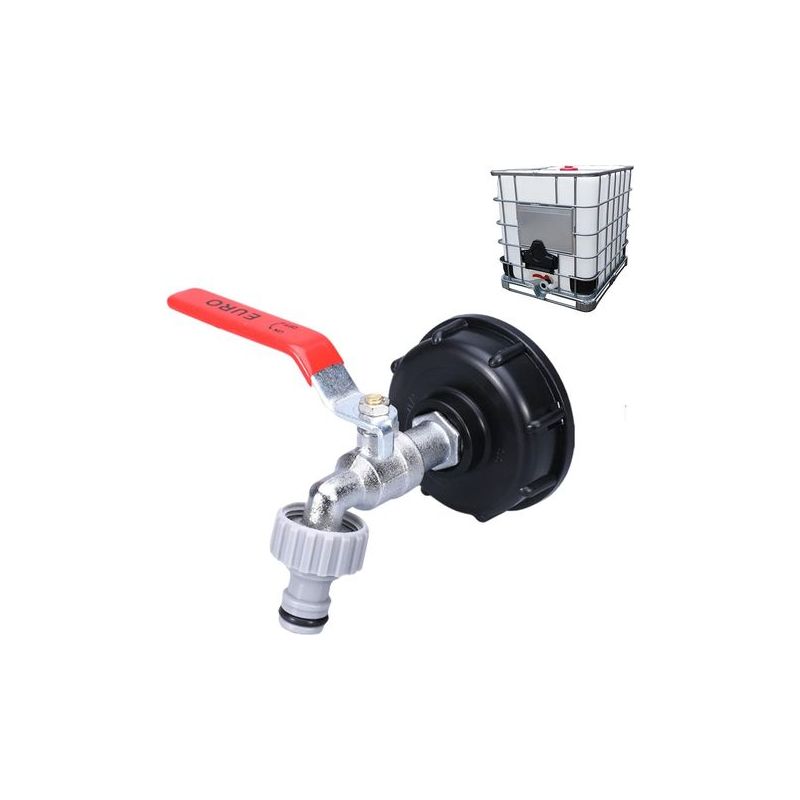 Taishengda 1000l Wasserrückgewinnungstank-hahn – Ibc-adapter S60x6 – Kunststoffanschluss – Säure- Und Korrosionsbeständig