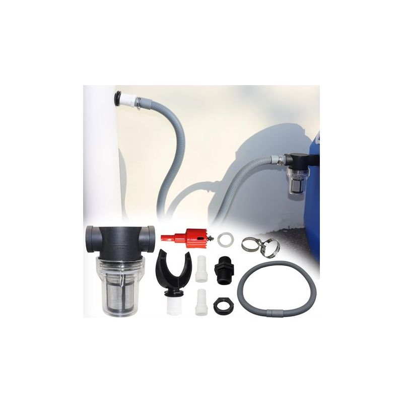 Taishengda - Regenwassernutzungssystem Für Runde Rohre Mit Flexiblem Schlauch, Regenwassersammelset, Pvc-fittings, Wassersammler Für Dachrinnenfallrohre (set B-110mm)