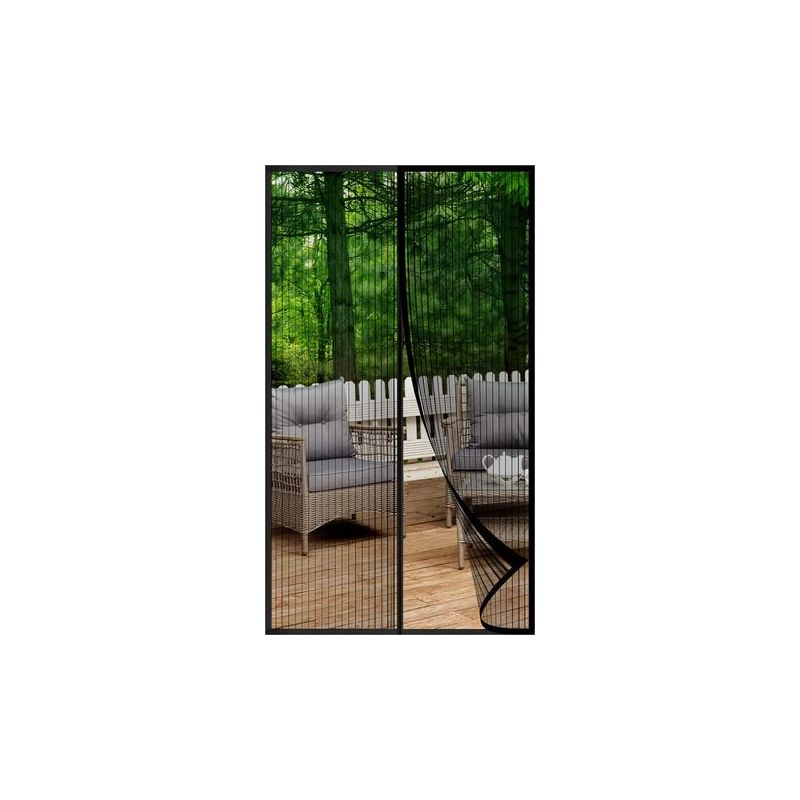Taishengda Magnetisches Moskitonetz Für Türen Und Fenster, Fliegengitter, Magnetvorhänge Ohne Bohren, Magnetische Moskitonetze Für Außentüren, Balkone, Wohnmobile, Terrassen, Schwarz, 140 X 240 Cm
