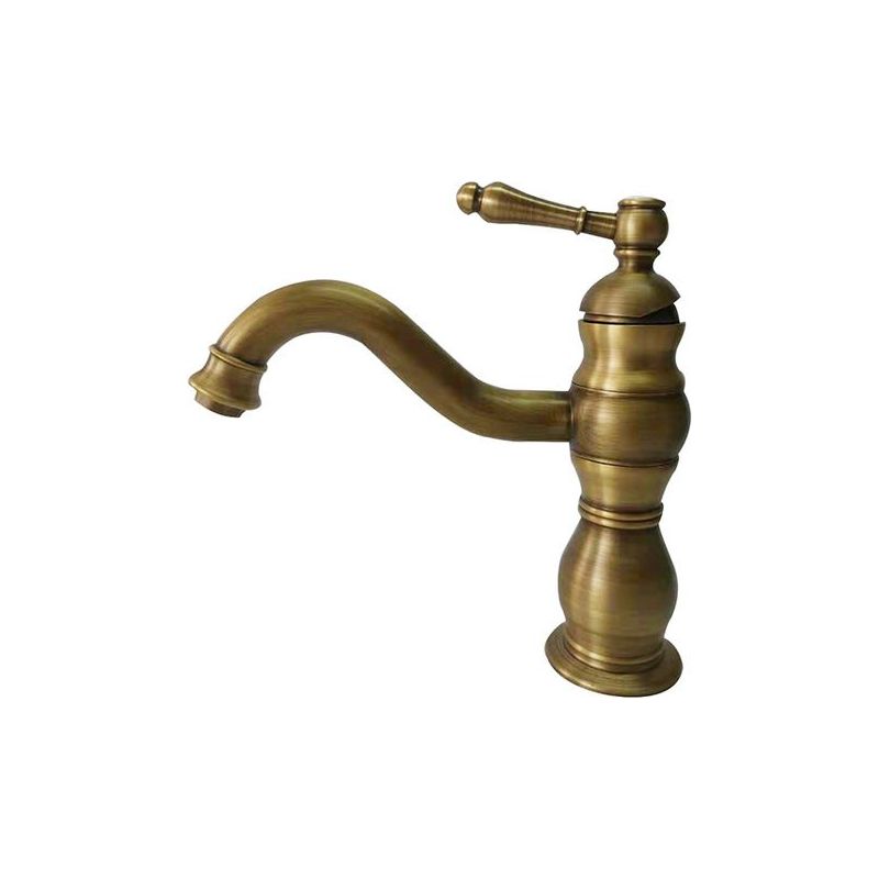 Taishengda Retro-waschtischarmatur, 360° Schwenkbare Badezimmerarmatur, Messing-waschtischmischer, Badezimmermischer Mit Neuem Keramikventil (gold)