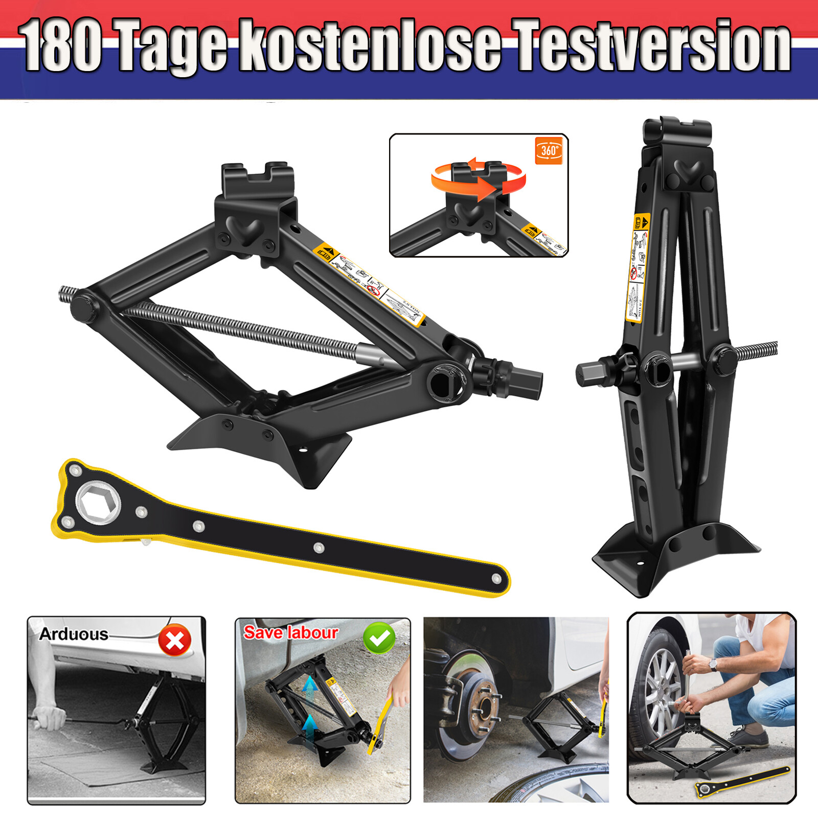 Dayplus - Wagenheber Scherenlift Scherenwagenheber mit Schraubenschlüssel Für pkw/suv/mpv