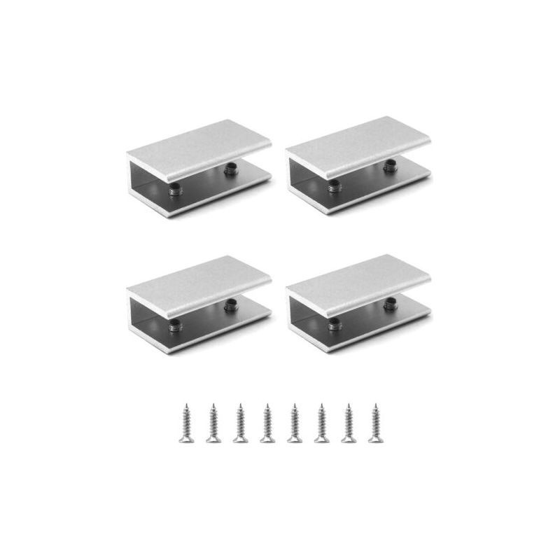 Taishengda-4-teilige Rechteckige Glasklemme, Aluminium-glasregalhalterung 8-10 Mm, Für Fensterbrüstungen, Treppenhäuser, Badezimmer, Mit Schrauben Und Schraubendreher