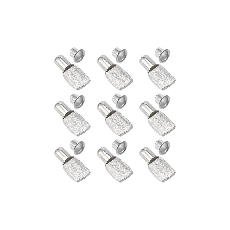 Taishengda – 100 Stück Regalstifte, Regalträger, Regalhaken, Regalwinkel, Vernickelte Metallplattenhalterungen Für Schränke Und Büros – 5 Mm X 19 Mm