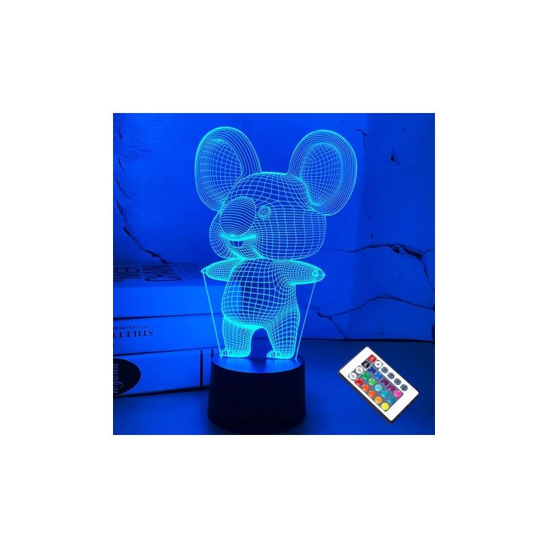 Taishengda-3d Koala-nachtlicht, Tierillusion, Led-lampe Für Kinderzimmerdekoration Mit Fernbedienung, 16 Wechselnde Farben, Einzigartiges Geschenk Zu Weihnachten, Halloween Und Geburtstag Für Kinder