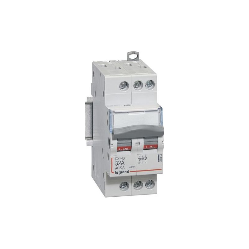 Taishengda-406459 Dreiphasen-modulschalter, 3-polig, 400 V – 32 A – 2 Module – Schraubklemmen, Legrand Dx³-is