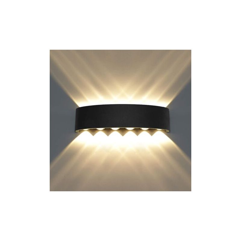 Taishengda-moderne Wasserdichte Led Wandleuchte Up Down Aluminium Wandfluter Led Indoor Outdoor Für Badezimmer Schlafzimmer Flur Wohnzimmer Veranda Treppe, 12w Warmweiß