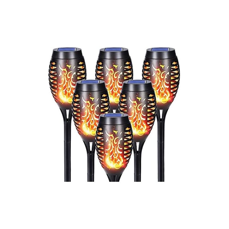 Taishengda Solarleuchten Für Den Außenbereich – 6 Stück 12 Led-solarleuchten Mit Realistischen Flammen, Wasserdichte Solarfackeln Für Garten, Terrasse, Wege Und Rasen