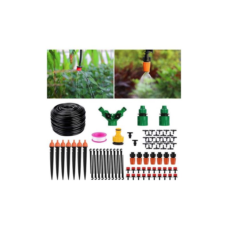 Taishengda-diy Bewässerungsset, 40 M Automatisches Tropfbewässerungssystem Für Garten, Terrasse, Gewächshaus, Gemüsebeet, Rasen