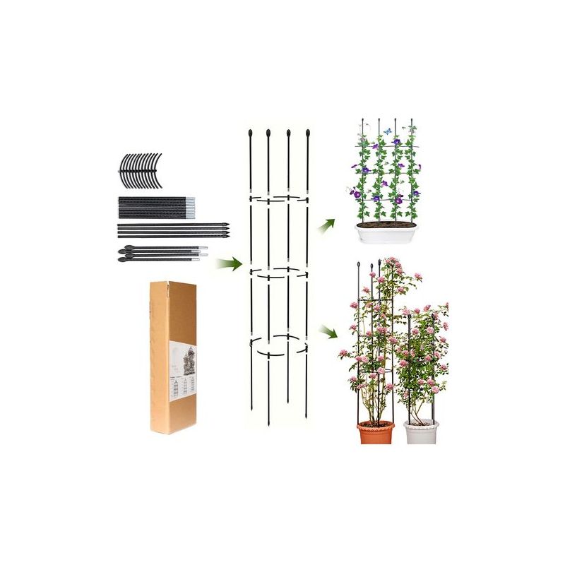 Taishengda Gartenobelisk, Rankhilfe Für Kletterpflanzen, Blumenspalier, Turmförmiger Gartenbogen Für Rosen Und Kletterpflanzen, Geeignet Für Garten, Balkon (150 Cm)