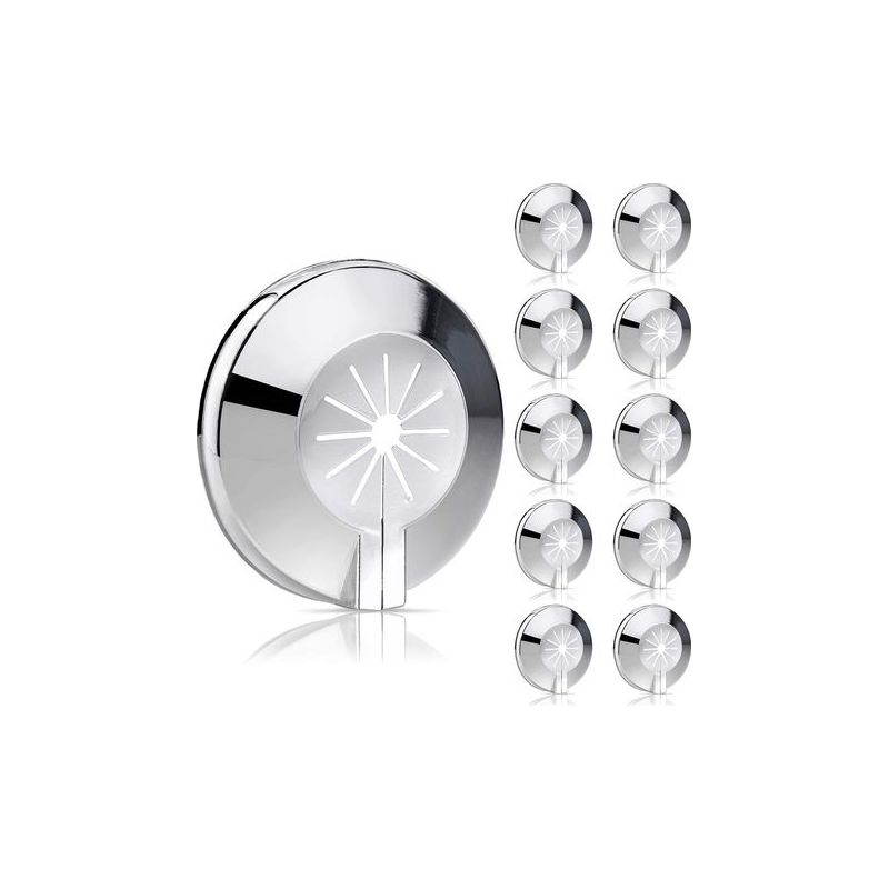 Taishengda – Set Mit 10 Verchromten Abdeckrosetten Für Heizungsrohre – Verschiedene Größen Für Rohre Von 8 Bis 22 Mm – Runde Abdeckung – Faltbare Abdeckung – Wasserhahn-rosette – Schnelle, Werkzeuglos