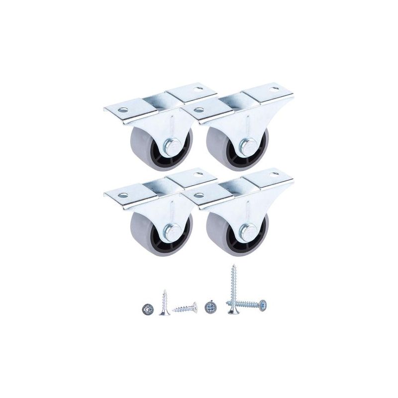 Taishengda – Set Mit 4 Kleinen Gummirollen Für Möbel, Geräte Und Ausrüstung – Nicht Schwenkbar – 30 Mm Durchmesser – 35 Kg Tragkraft