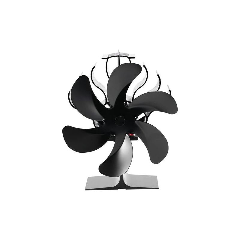 Taishengda Holzofenventilator, 6 Flügel, Motorbetriebener Holzofenventilator Für Holzöfen/kamine/gasöfen/pelletöfen/holzscheite (6-flügeliger Wärmeunterstützungsventilator)
