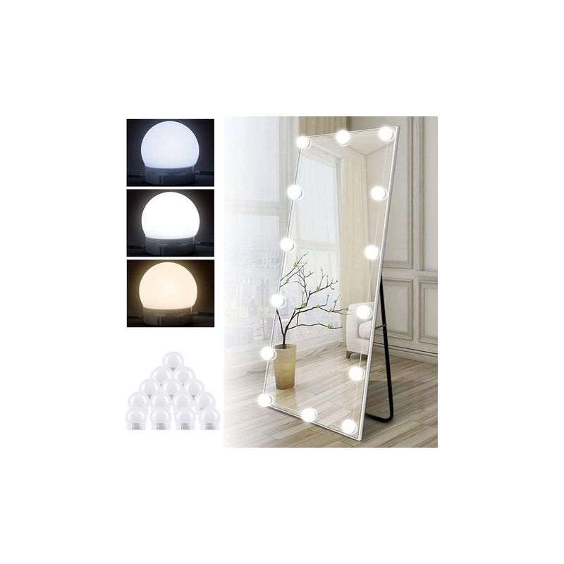 Taishengda-spiegellicht-set Mit 14 Glühbirnen Für Make-up-schminktisch, Dimmbarer Hollywood-led-spiegel, Usb-schminktischlampe Mit Schalter Und Kabel, 3 Farben Und 10 Helligkeiten, Selbstklebende -bel