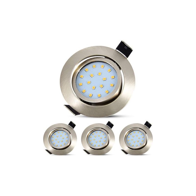 Taishengda - 4-teiliges Set Extraflacher 28mm Led-einbaustrahler, 40° Verstellbare Led-einbaulampen, 5w Deckenleuchte Entspricht 50w Halogen, 500lm, Warmweiß.