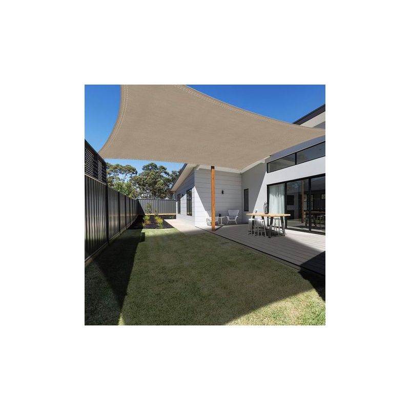 Taishengda – Rechteckiges Sonnensegel 3 X 5 M, Khaki, Wasserdicht, Uv-schutz, Für Garten, Terrasse, Patio, Pool, Inklusive Kordel