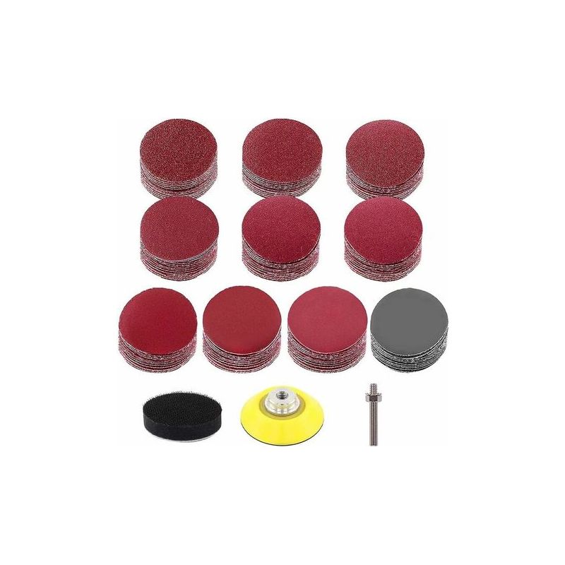 Taishengda-103 Stück 50-mm-schleifscheiben, Schleifpapierscheiben, Körnung 80, 120, 180, 240, 320, 400, 600, 1000, 2000, 3000, Schleifset, 2-zoll-schleifscheiben