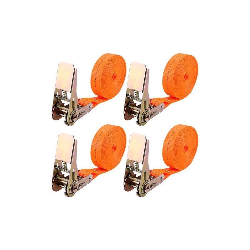 Taishengda 4-teiliges Ratschengurt-set, 6 M Länge, 25 Mm Breite, Ratschen-zurrgurte, Spanngurte, Maximale Tragfähigkeit 1000 Kg