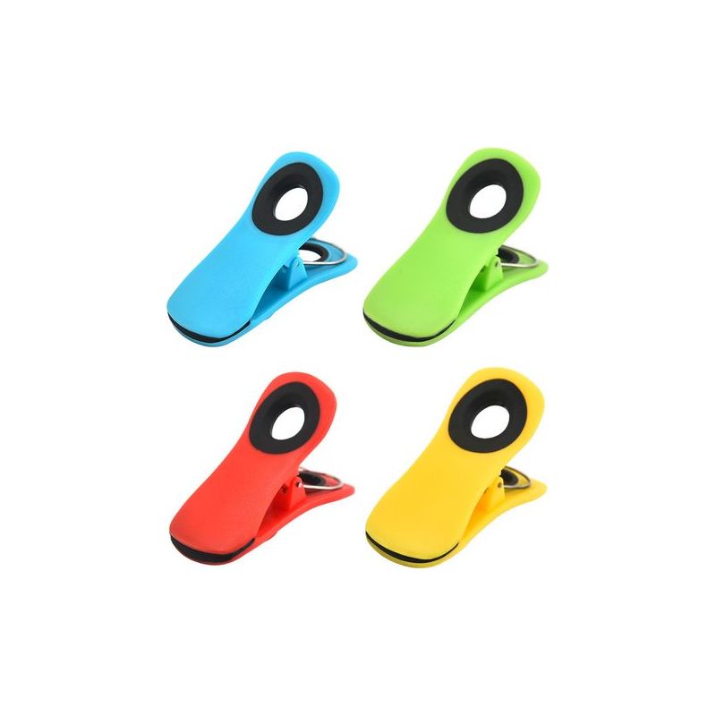 Taishengda – Set Mit 8 Magnetischen Beutelclips, 4 Verschiedene, Farbenfrohe Magnetclips Für Kühlschrank, Chipstütenclips, Beutelclips Für Lebensmittelaufbewahrung, Beutel