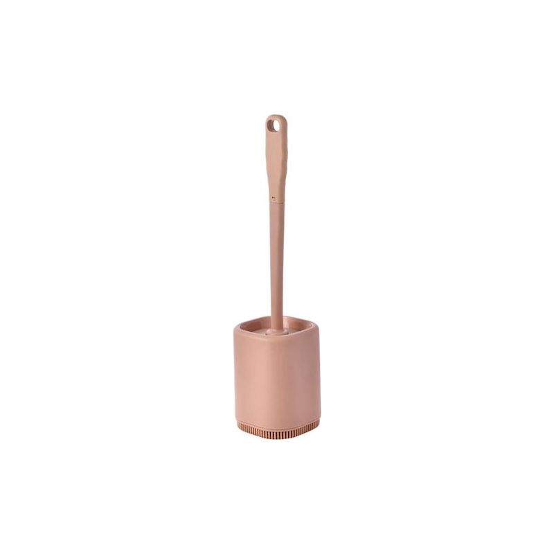 Taishengda Silikon-toilettenbürste Mit Halter, Tiefenreinigungsbürste, Toilettenbürste Mit Langem, Rutschfestem Kunststoffgriff Zur Reinigung Von Toilettenecken, Rosa