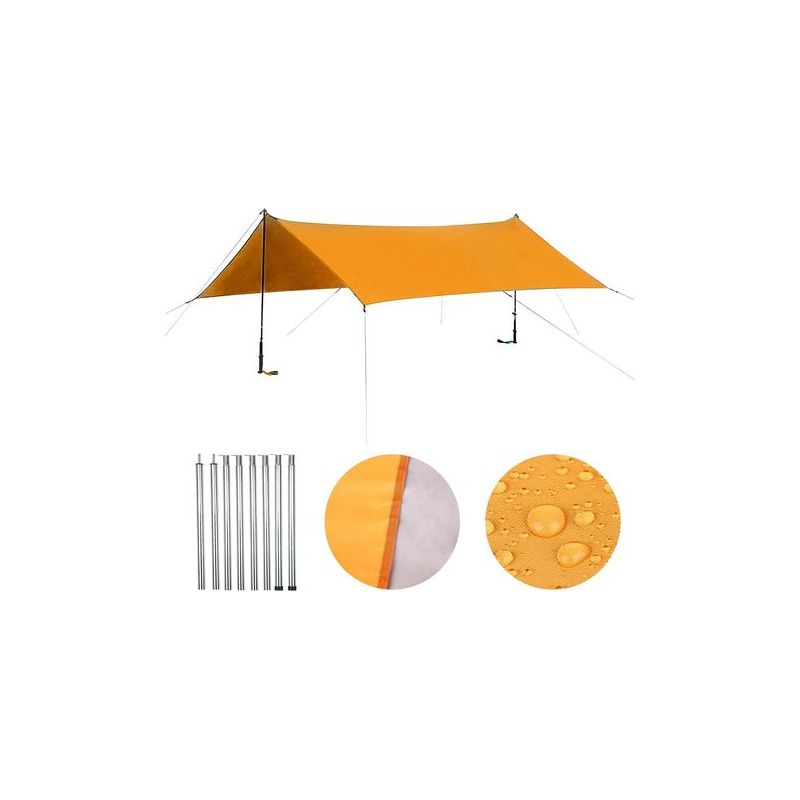 Taishengda Rechteckiges Sonnensegel Mit Halterung, Wasserdicht, Uv-schutz, Sonnenschutz Aus Oxford-gewebe Für Garten, Terrasse, Orange, 3 X 4,5 M