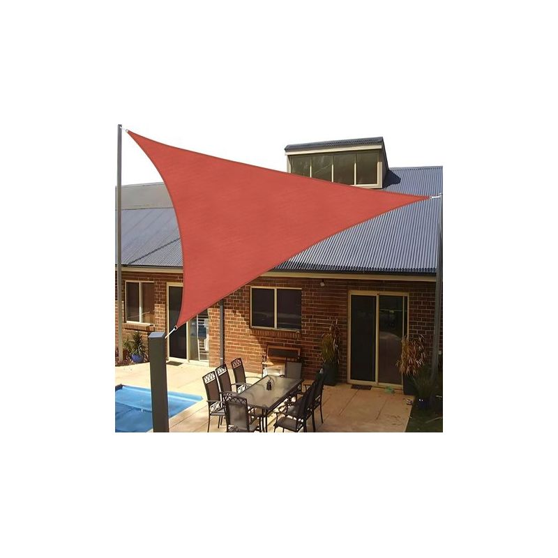 Taishengda-uv Sonnensegel - 5x5x5 M Dreieckiges Hdpe-sonnensegel - Garten- Und Balkon-sonnensegel [rot]