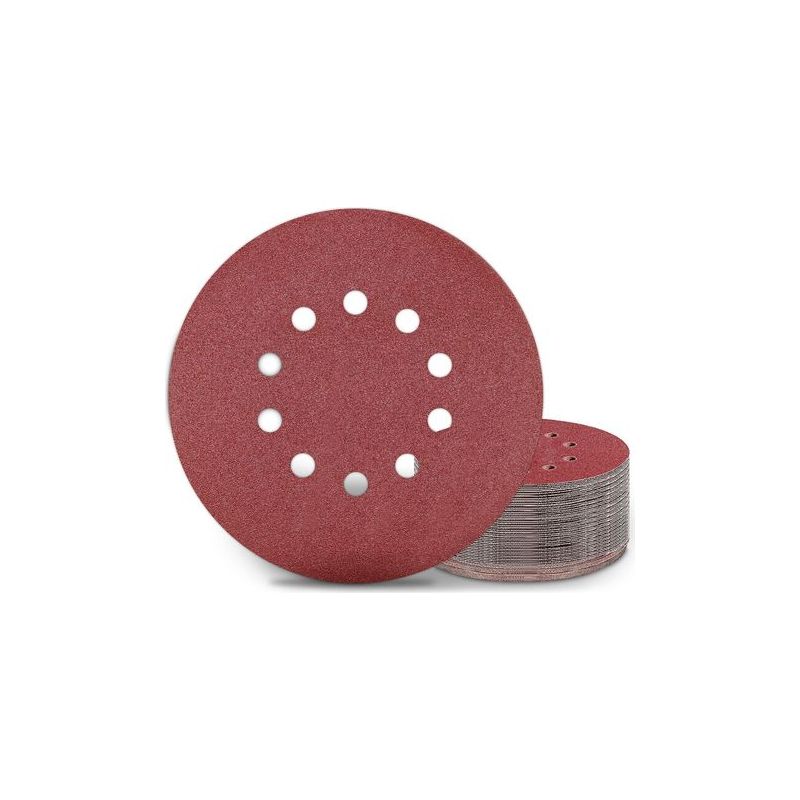 Taishengda 225-mm-schleifscheiben – 25er-pack P100-pads – 10 Löcher Für Langhalsschleifer Und Winkelschleifer – Zum Schleifen Von Holz Und Metall –