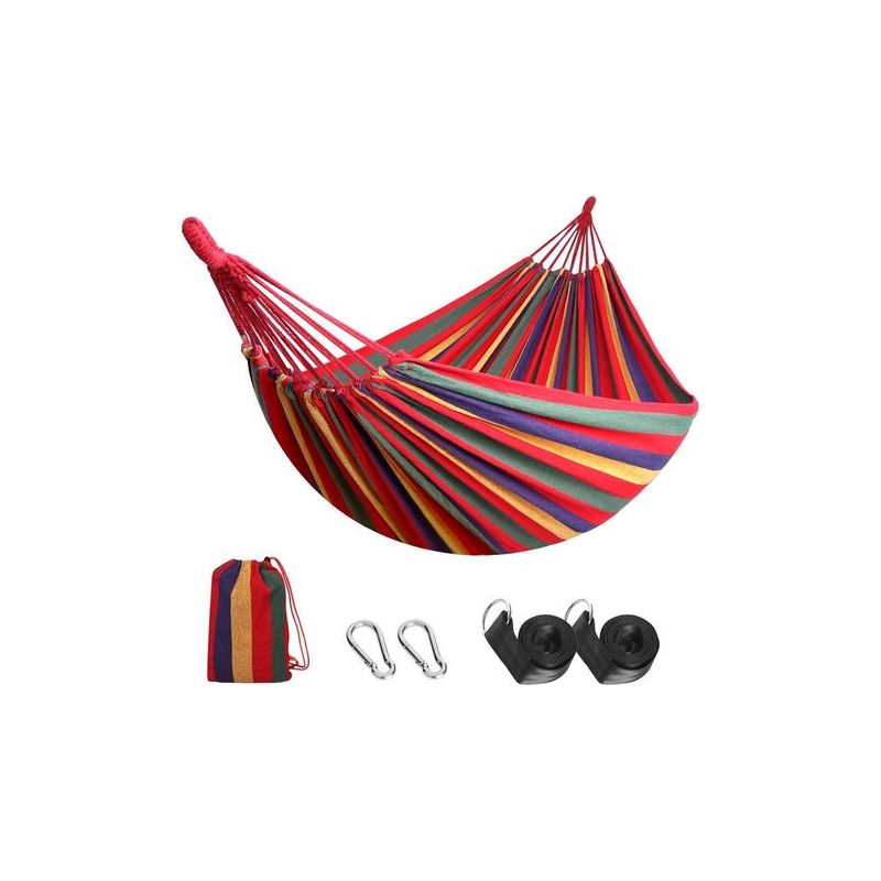 Taishengda Outdoor-camping-hängematte, Tragbare Hängematte Aus Canvas, Tragkraft 200 Kg, Leicht, Mit Tragetasche Für Strand Und Strandwanderungen, Rot
