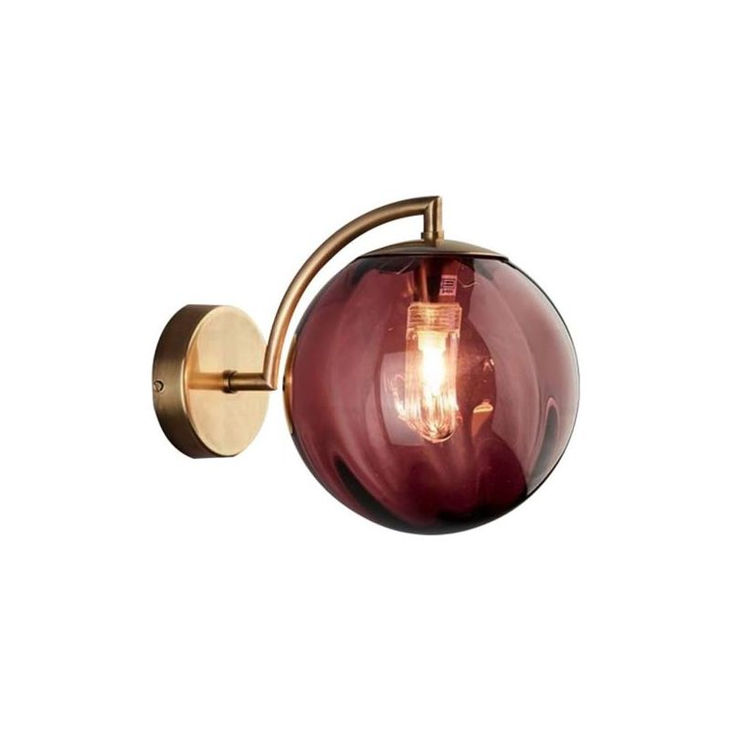 Taishengda - Neue Nordische Moderne Wandleuchte Ø15cm Rote Glaskugel Wandleuchte Mit Metallhalterung (rot)