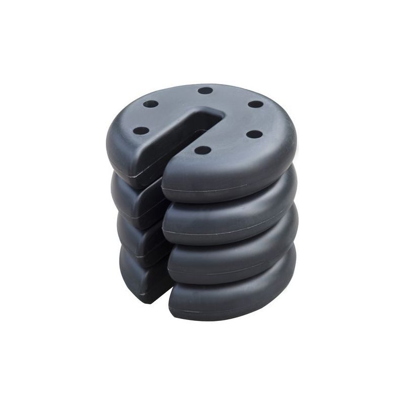 Taishengda - Set Mit 4 Sonnenschirmgewichten - Optimale Stabilisierung - Schwarzes Polyethylen - Ø 20 Cm - Kompatibel Mit Stangen Von 20x20 Bis 30x30 Mm