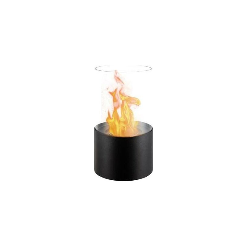 Taishengda - Runder Bioethanol-kamin 30 Cm - Schwarzer Stahl - Gehärtetes Sicherheitsglas - 2 Stunden Brenndauer - 920 W Leistung - Ffb017