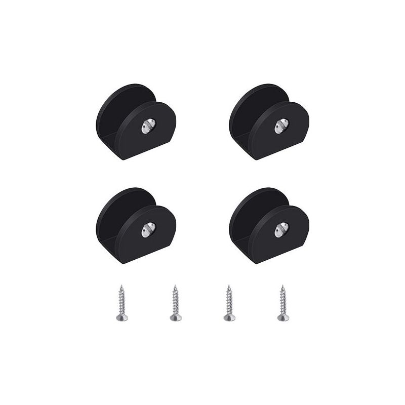 Taishengda-ineasicer Glasklemmen, 4 Stück Glasregalhalterung, Schwarze Glasregalhalterung, Verstellbare Glasregalbefestigung, Halbrund, Aluminiumlegierung, Für 6–8 Mm Glas