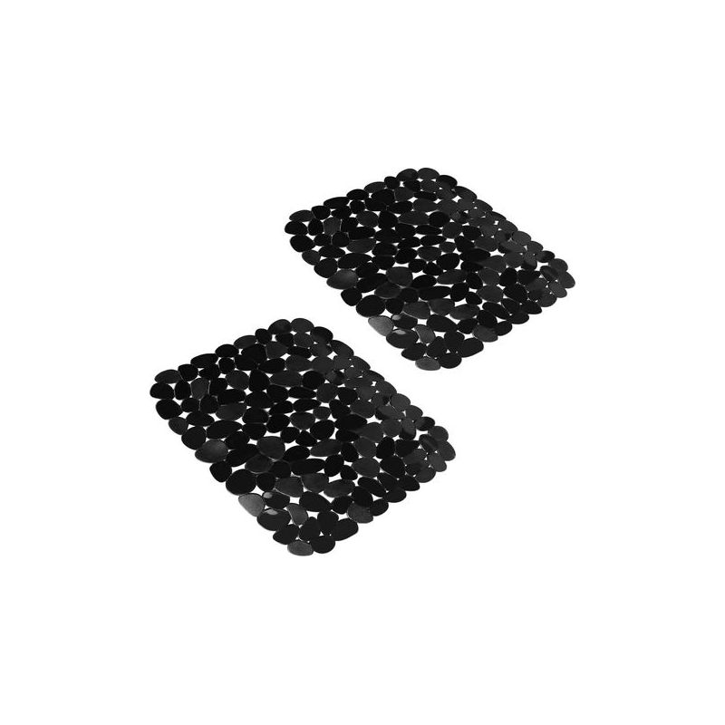 Taishengda Spülbeckenmatte, 2 Verstellbare Spülbeckenschutzmatten, Schwarze Edelstahl-spülbeckenmatte, Geschirrtrockenmatte Für Badezimmer- Und Küchenarbeitsplatte, 15,8 X 12